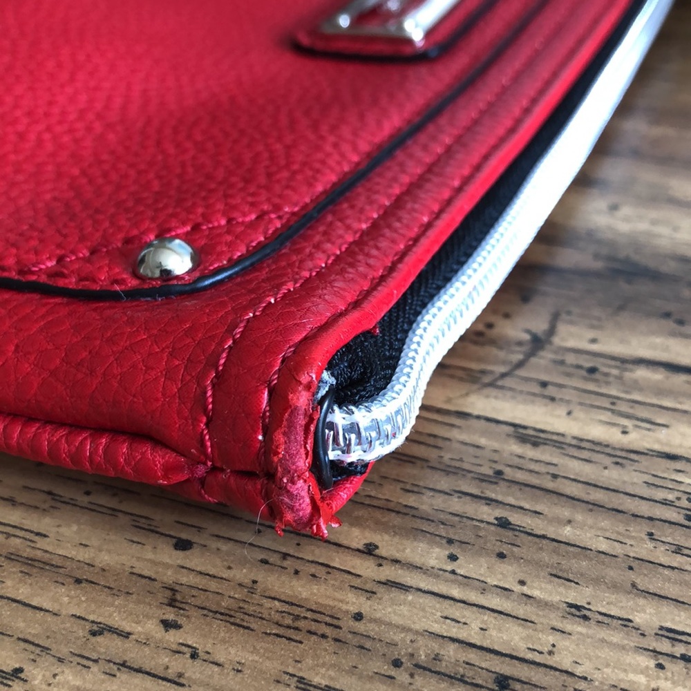 VIBRANT Lipstick Red Large Wristlet - Picture 7 of 14